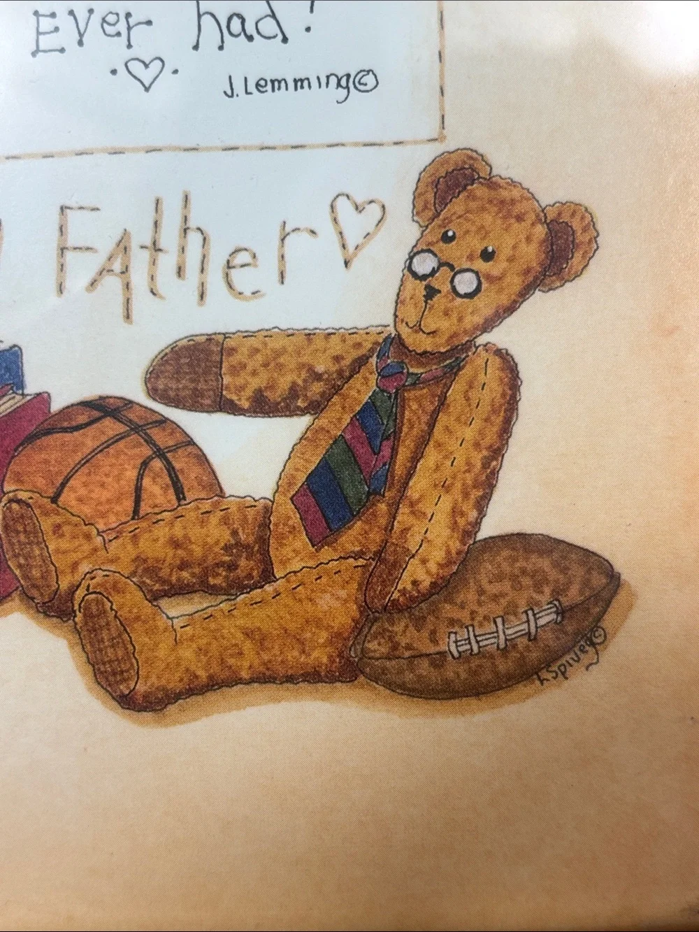 Framed My Father Teddy Bear Poem Wall Art Wood Frame Dad Gift 6.25” x 8.25”